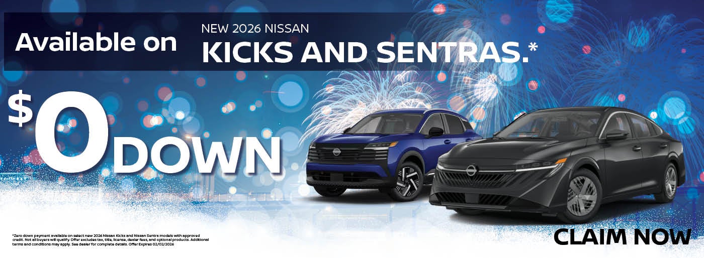 New 2026 Nissan Kicks and 2026 Nissan Sentra