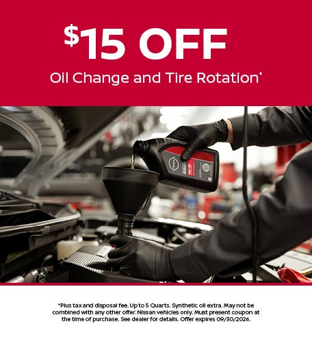 $15 Off Oil Change and Tire Rotation